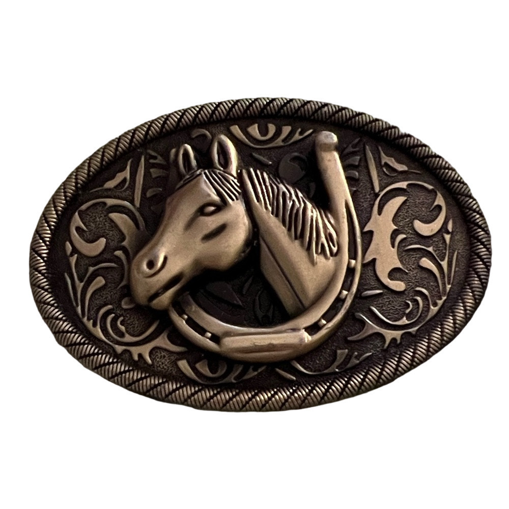 Horse Men's Belt Buckle Western Cowboy Native American